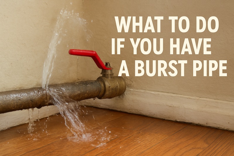 burst water pipe what to do
